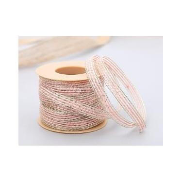 Imagem de Fita Hessiana de juta vintage de 10 m/rolo com renda rústica decoração de festa de casamento Natal faça você mesmo artesanato embalagem de presente (rosa)