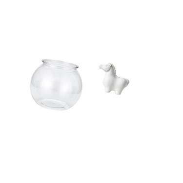 Imagem de Fenteer Vaso de Porcelana Transparente para Aquário com Escultura de Cavalo, Ornamento Decorativo de Animal para Quarto, Sala de Estar, Escritório, Mesa,