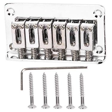 Imagem de RiToEasysports Ponte de Guitarra Elétrica Durável, Excelentes Acessórios para Crianças Brincando e Praticando, Eletroforese Preta 78mm (Prata)