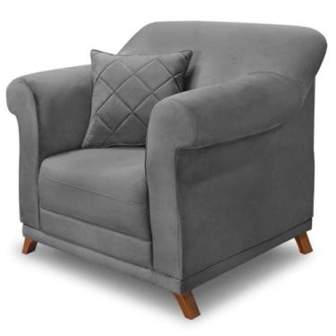 Imagem de Poltrona Decorativa Retro Polo Com Almofada Veludo 2938 Ezz 2938 - MIL