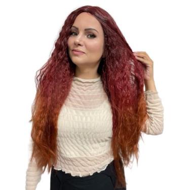 Imagem de Peruca Fibra Orgânica Premium Wig Cacheada 70cm - mhair, vermelha cx