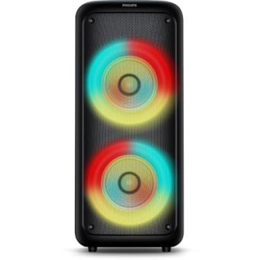Imagem de PHILIPS, Caixa de Som Bluetooth Party Speaker, TAX4000/78, com Luzes LED, entradas USB, Auxiliar, Microfone/Guitarra e Alça para Transporte