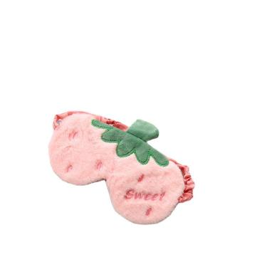 Imagem de Máscara de dormir com design de morango de pelúcia para crianças e adultos
