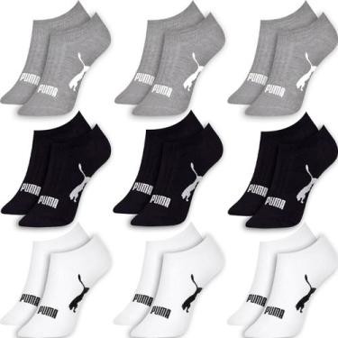 Imagem de Kit 9 Pares Meias Puma Sapatilha Algodão Cano Baixo Meia Soquete Adult