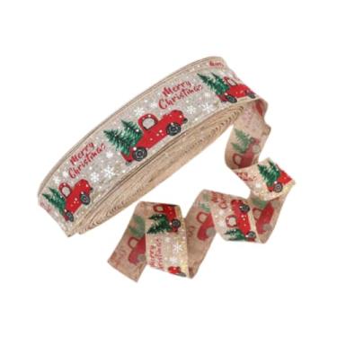 Imagem de rockible Fita de Natal com Borda Aramada, Linda e Multiuso para Decoração de Árvores, Acessório para Embalagem, Fita para Embrulho de Presentes e Artesanato, 5m