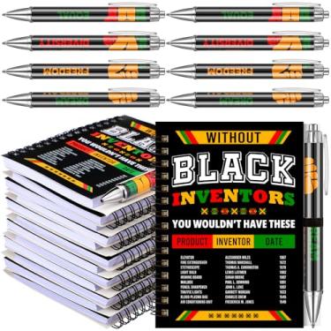 Imagem de Resurhang Conjunto de 12 peças de lembrancinhas de festa de 12 unidades Happy Juneteenth Caderno espiral com notas adesivas e caneta esferográfica comemorando 1865 Black American Independence Presente
