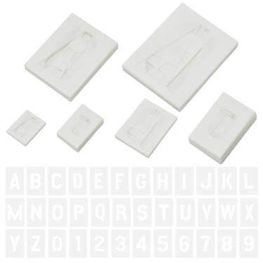 Imagem de WEBEEDY 216 peças de estênceis de letras e números, 6 tamanhos, alfabeto A-Z, número 0-9, estênceis de tinta spray, modelos de plástico reutilizáveis para pintura em tecido de madeira, artesanato
