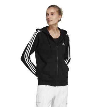 Imagem de Blusa Capuz Zíper Regular Essentials 3-Stripes - Adidas IC8769-Feminino