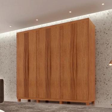 Imagem de Guarda Roupa Casal Dunas com 6 Portas e 2 Gavetas MDF Com Pes Moderna Mobilia