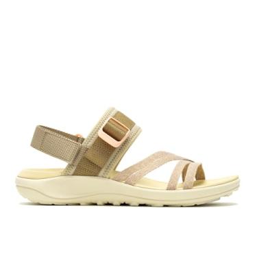 Imagem de Merrell Sandália esportiva feminina com tira no tornozelo, Caqui, 34