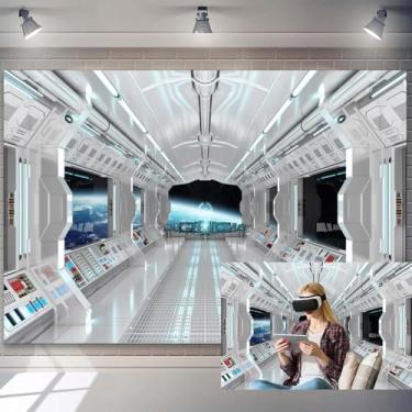 Imagem de 3 x 2,4 m fundo de nave espacial branca explorando o futuro tema ficção científica fotografia fundo cabine universo estação espacial papel de parede decoração crianças adultos cabine fotos adereços