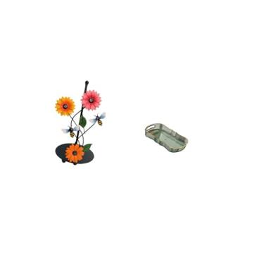 Imagem de Fenteer Conjunto de Porta-lenços E Bandeja para Servir Alimentos com Suporte Vertical Antiderrapante, Ideal para Banheiro, Pia, Frutas E Cosméticos, Perfeito