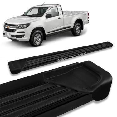 Imagem de Estribo Lateral S10 2012 a 2023 CS Alumínio Preto A1 Com Adesivo