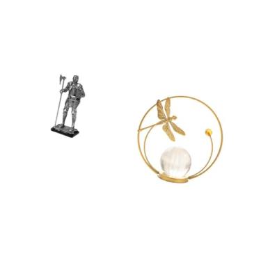 Imagem de Fenteer Estatueta de Cristal, Estátua Decorativa, Escultura de Metal, Ornamento de Mesa para Entrada, Lareira, Quarto, Sala de Estar, Escritório, Presente de