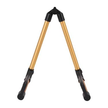 Imagem de SPYMINNPOO Suporte de Guitarra Em Liga de Alumínio, Suporte Dobrável Resistente Com Almofadas de Borracha Macia para Guitarra Elétrica Acústica, Violino, Ukulele, Instrumentos Musicais (Ouro)