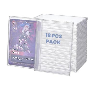 Imagem de Pacote com 18 capas transparentes para cartões rígidos - protetor de cartão de acrílico - 95 mm x 69 mm - adequado para Rift LOL TCG, OPCG, cartões colecionáveis