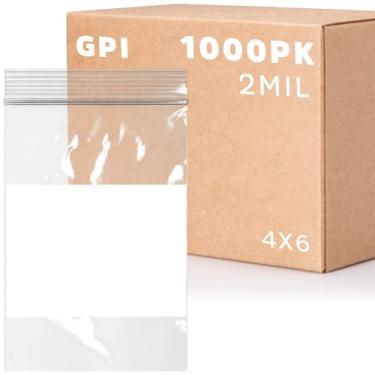 Imagem de Bolsas com zíper refecháveis GPI 4x6cm, 2mm de espessura, caixa de 100