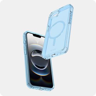 Imagem de Avana Creation - Capa Ice Sky para iPhone 16e, capa de telefone transparente clássica, compatível com MagSafe, antiamarelamento, autorreparação, materiais 100% reciclados