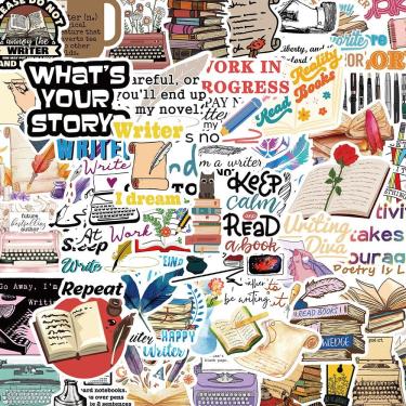 Imagem de Pacote de adesivos, livro criativo e vinil para máquina de escrever, 50 unidades