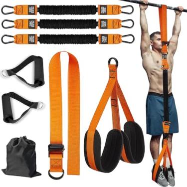 Imagem de Faixa de treino resistente, conjunto de faixas de assistência ultra pull up 2025, peso/tamanho ajustável com descanso para pés/joelho de tecido, treino de academia em casa, faixa de treinamento de