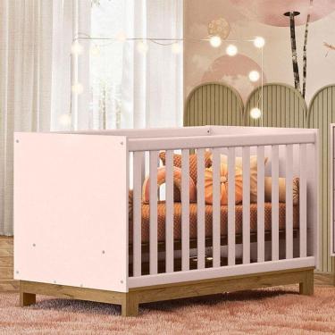 Imagem de Berço Americano Mini Cama Slim Rosa Acetinado Ambiente - Qmovi