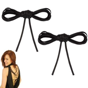 Imagem de letsinstyle 5 jardas de amarrar para noivas femininas, espartilho preto, cordão ajustável, alças de 0,5 cm de largura para decoração, zíper de substituição DIY