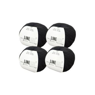 Imagem de MyLineArt Fio de algodão para bebê, 55% algodão, 45% acrílico, fino (2) para crochê e tricô 4 x 1,2,154 g (4 x 50 g) / 4 x 177 m (4 x 162 m), fio macio, fio Amigurumi