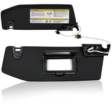 Imagem de Viseira de sol adequada para Jeep Wrangler JR Gladiator 2018 2019 2020 2021 2022 2023 Substitua 6BR80TX7AQ pela luminária com espelho de maquiagem (lado direito (W/abridor de porta de garagem))