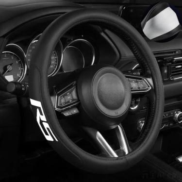 Imagem de Capa de volante de couro para RS com um anel interno de borracha compatível com RS Camaro Malibu Cruze Impala (RS-W)