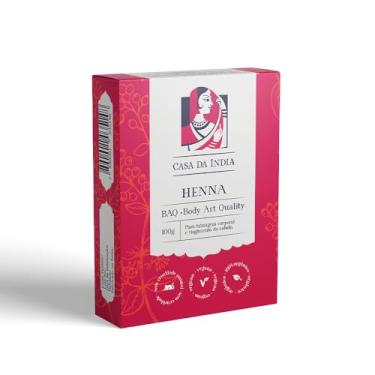 Imagem de Henna pura Indiana em pó BAQ (Body Art Quality) Casa da Índia - 100g