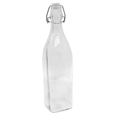 Imagem de Tablecraft Garrafas de vidro transparente, tampas giratórias herméticas resseláveis, adequadas para água, cerveja, vinho, cerveja de kombucha, limonada, restaurante e serviço de bebidas, 1000 ml