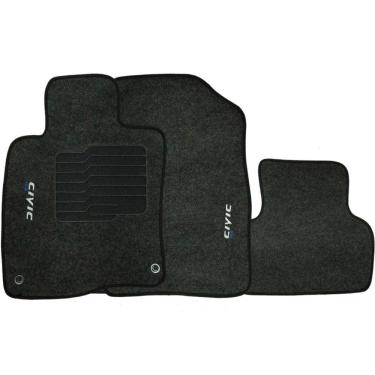 Imagem de Jogo de Tapete Automotivo Carpete New Civic 2017 à 2018 Soft Logo Bordado 3 Peças