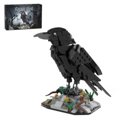 Imagem de PuzzRyxius Conjunto de montar Raven Bird, MOC-217187 Coleção Animal Crow para decoração de casa ou escritório, blocos de montar STEM presentes para adultos e jovens (357 peças)
