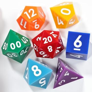 Imagem de Mini Planet MTG Sharp Edge 7Pcs Polyhedral Handmade Resin Dungeons and Dragons Board Game DND RPG Dice Set