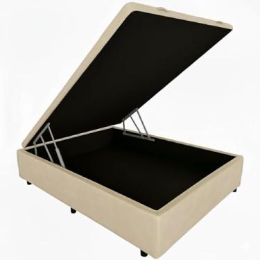 Imagem de Cama Box Baú Casal Blindado Diversas Cores - (138x188x42) (Corino Bege)