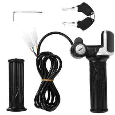 Imagem de 5un Conjunto de Manoplas Acelerador para Bicicleta Elétrica Compatível com Ridstar Q20, Manopla Acelerador de Punho Giratório com 2 Chaves e 1 Chave Inglesa para Motocicletas e Scooters(Preta)