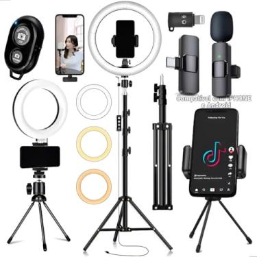 Imagem de Kit Youtuber 2 Ringlinght Iluminador Lapela Bluetooth Selfie
