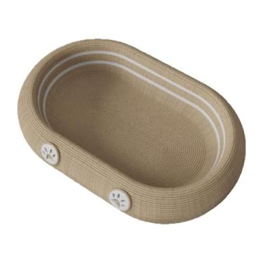 Imagem de Fxzqgnh Arranhador para Gatos, Tábua de Arranhar para Gatos, Protetor de Móveis Oval, Cama para Animais de Estimação, Sofá para Gatos Domésticos, para Dormir, Pata