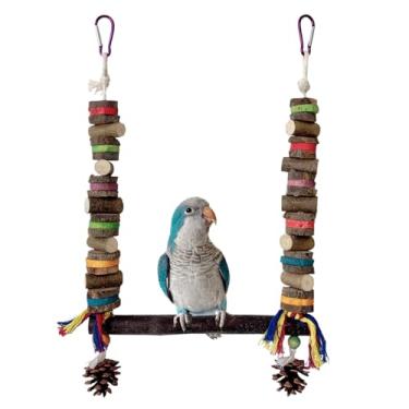 Imagem de Baloiço de periquito | Brinquedo para mastigar calopsita | Gaiola de pássaro decorativa pendurável para papagaio e calopsita