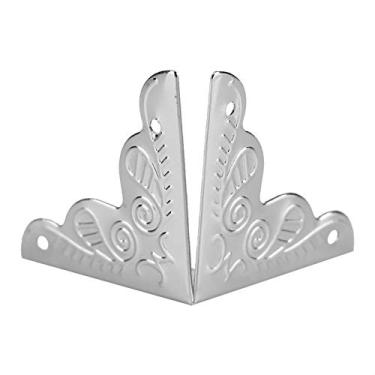 Imagem de Generic Protetores Decorativos de Canto de Caixa de Madeira, Capa de Borda de Proteção para Caixa de Presente de Joias de Mesa, 12 Peças (Prata)