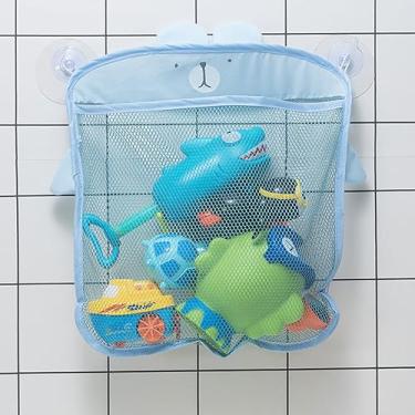 Imagem de Organizador de brinquedos de banho de malha animal com ventosas, armazenamento de brinquedos para banheira, organizador de banheiro ou chuveiro, sacos de rede multiuso facilitam o armazenamento de