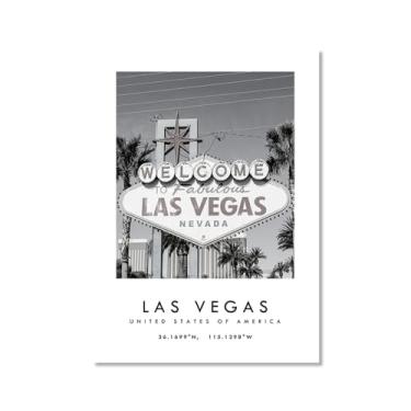 Imagem de Pôster de cidade preto e branco - impressão de viagem Roma Las Vegas Veneza Paris Sydney Amsterdã Amalfi Sanfrancisco Pintura em tela impressões de paisagem da cidade do mundo imagens de parede pôster