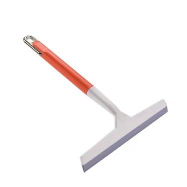 Imagem de Limpador de janela de silicone limpador de janela rodo de vidro raspador limpo limpador de lavagem ferramenta de limpeza de vidro acessórios de banheiro, laranja, 24,6 * 27,5 cm
