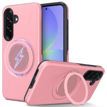 Imagem de DNTMZIN Capa para Samsung Galaxy A36 5G com suporte magnético invisível [proteção contra quedas militar] [compatível com MagSafe] para Galaxy A36 Rosa 023-SAMA36-06