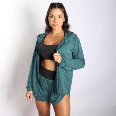 Imagem de Conjunto Casaquinho Short Duplo e Top Fitness Dry Treino-Feminino