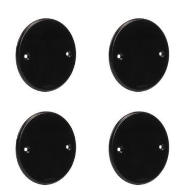 Imagem de Kit 4 Tampa Cega para Teto Redonda 3" Preta Ebony Sleek Margirius Cor: