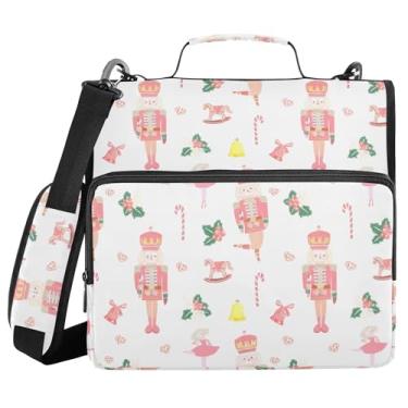 Imagem de Burbuja Pasta de fichário com zíper com 3 anéis com lixa expansível e alça de ombro para laptop de 13 polegadas, vários bolsos para trabalho de escritório