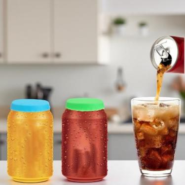 Imagem de Capas de silicone para latas de refrigerante reutilizáveis tampas de lata de refrigerante para manter tampas de lata de cerveja de coca carbonatação para latas padrão chapéu pacote com 6 Uuniversal 03