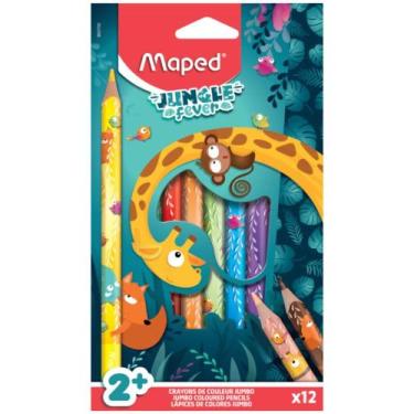 Imagem de Lápis de Cor Jumbo Jungle Fever Maped 12 Cores, 12 Cores