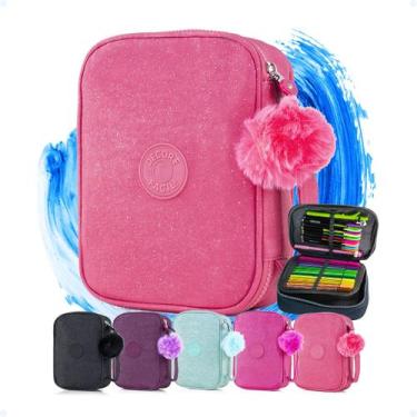 Imagem de Estojo Grande Compartimentos C/ Elásticos Box Jumbo Feminino - Hxt, Ro